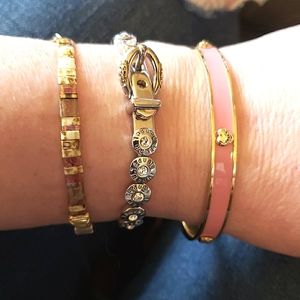 Henri Bendel Vintage "Buckle up Baby" Rivet Bracelet Silver